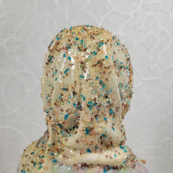 VTG Ceramic Bust 8.5" Hand Painted Porcelain Figurine Textured Girl Sculpture - Picture 11 of 16